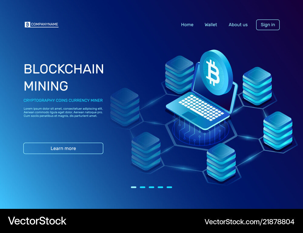Blockchain Bergbau Kryptographie Münzen Währung Blockchain Bergbau Kryptographie Münzen Währung vektorbild