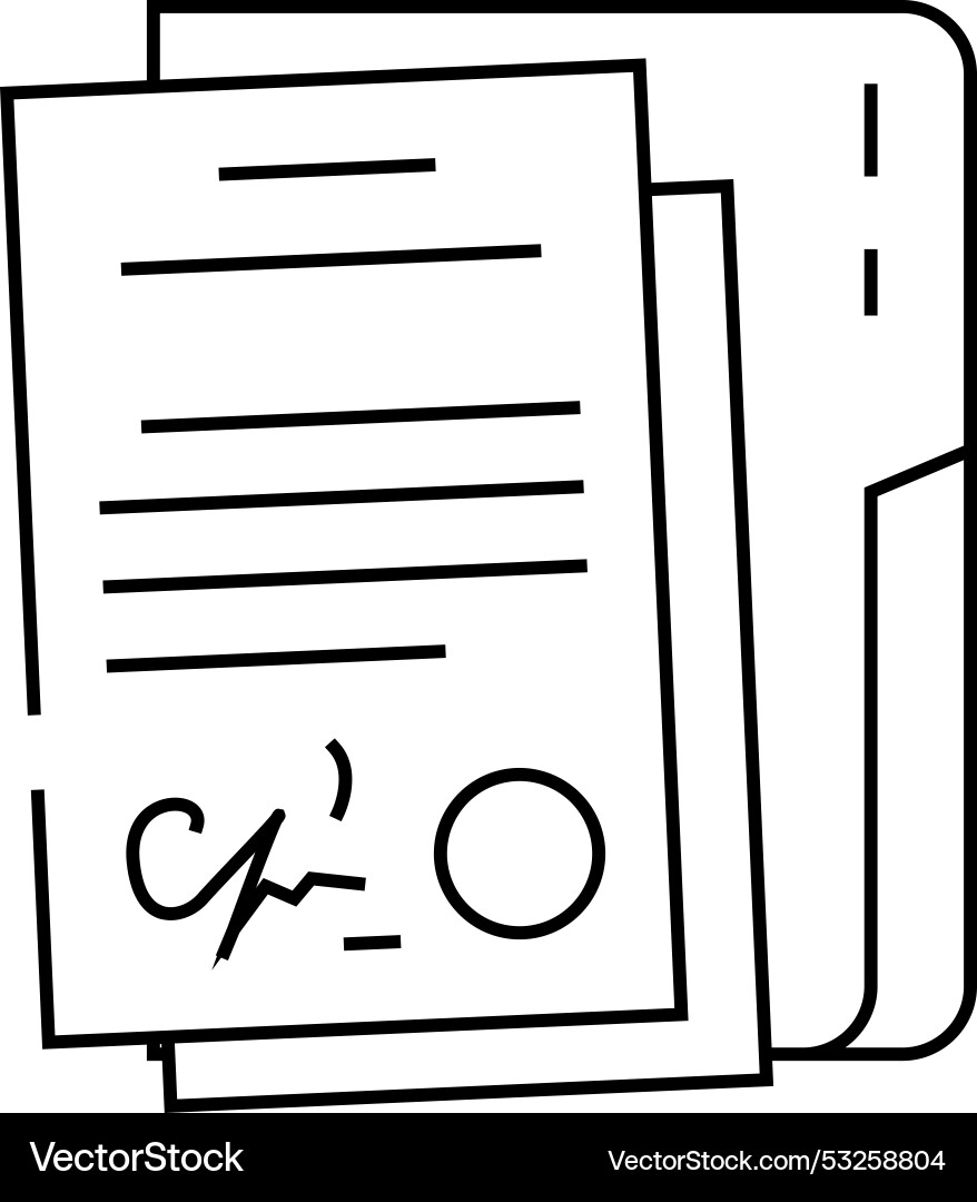 Document folder line icon Document folder line icon Vector Image
