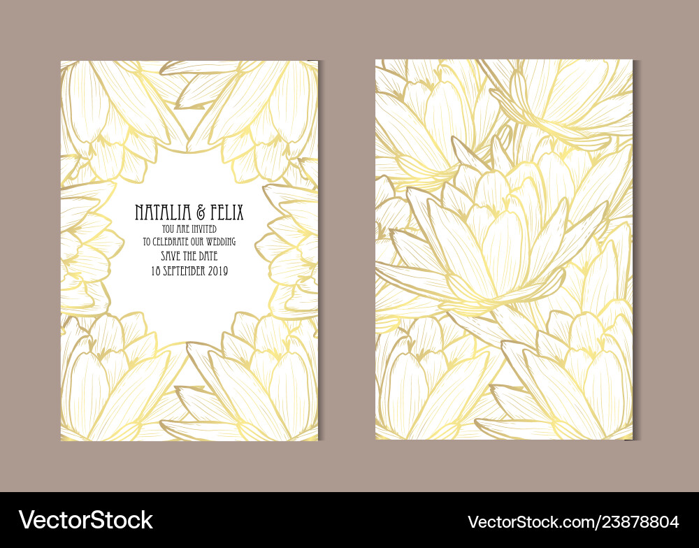 Goldene Blumenkarten Set Goldene Blumenkarten Set vektorbild