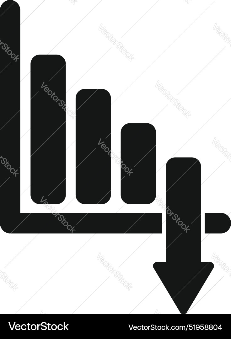 Graph showing market crash with big arrow pointing Graph showing market crash with big arrow pointing vector image