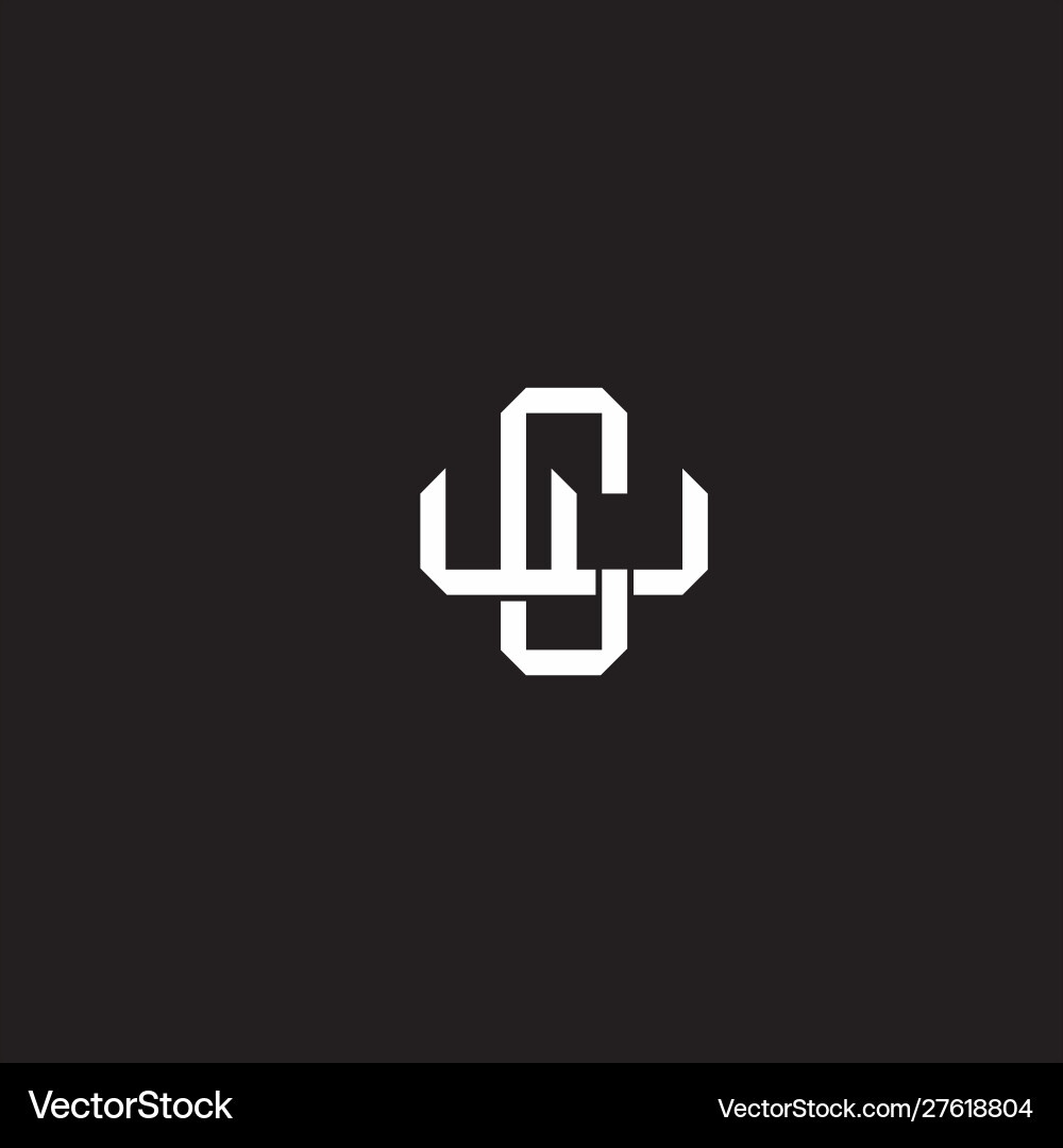 Interlocking CW Monogram Logo Vector Image