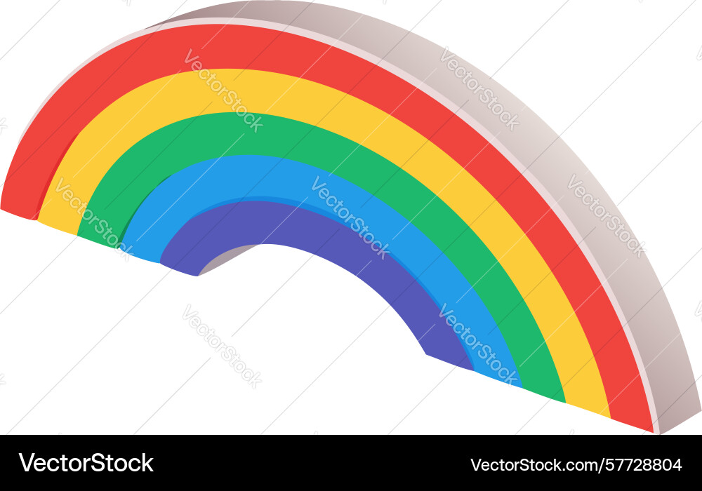 Isometric rainbow segment colorful abstract Vector Image