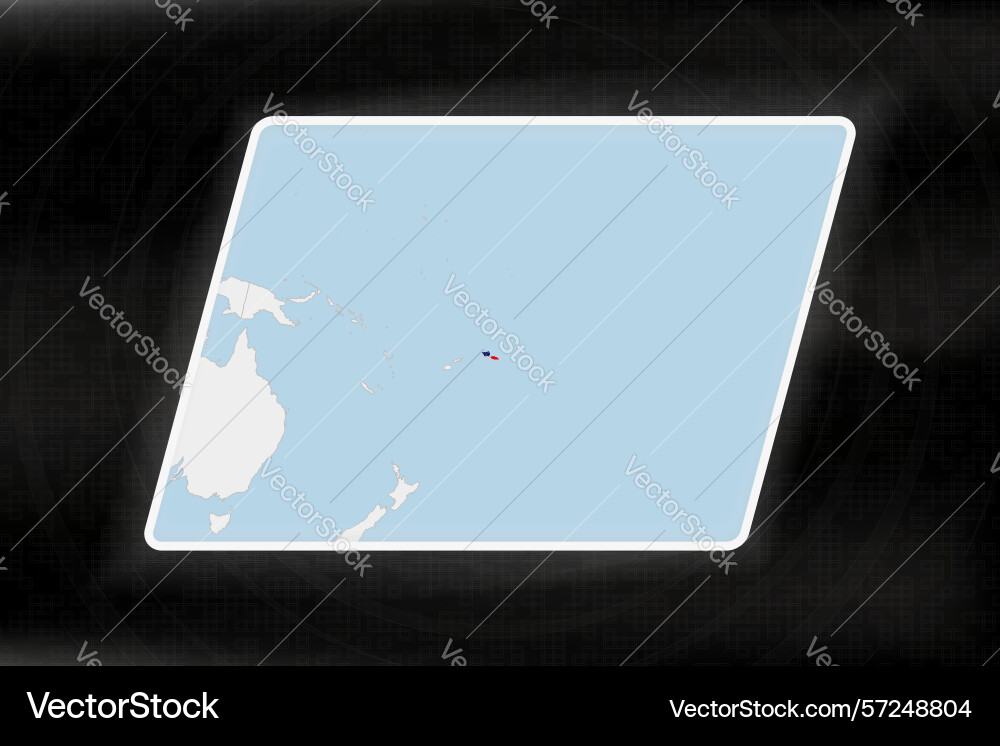 Samoa highlighted in flag colors on geographic map Samoa highlighted in flag colors on geographic map vector image