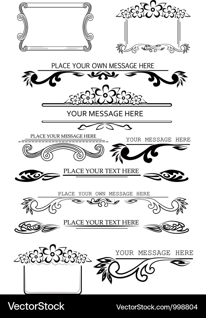 Set of calligraphic design elements 2 Vector Image