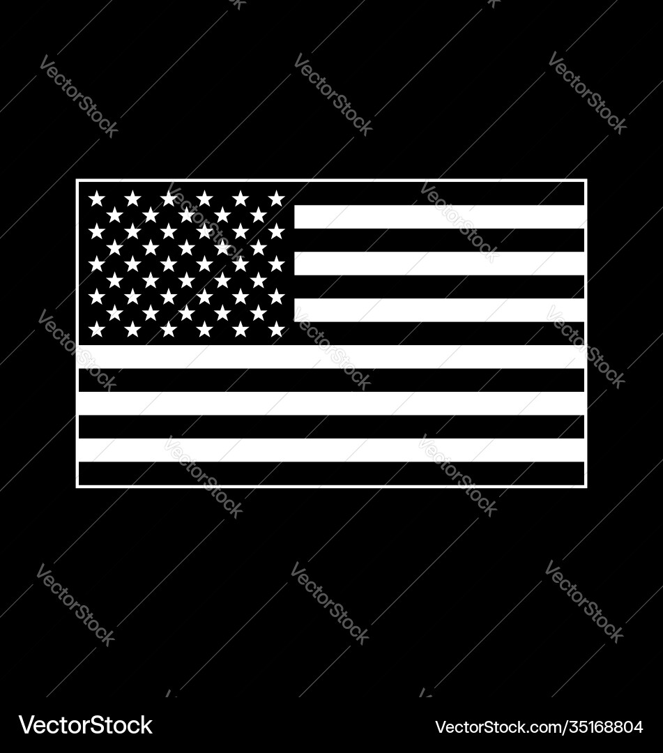 USA Flag - Black Background Vector Image