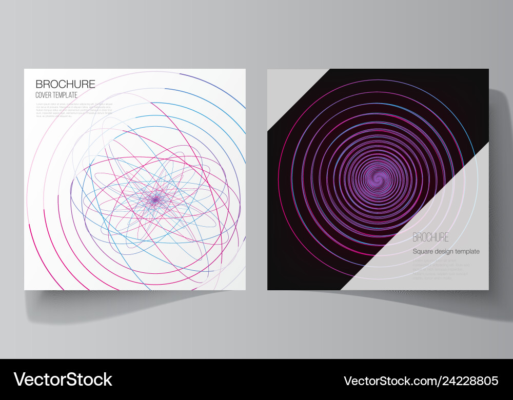 Editable layout of two square format covers Editable layout of two square format covers vector image