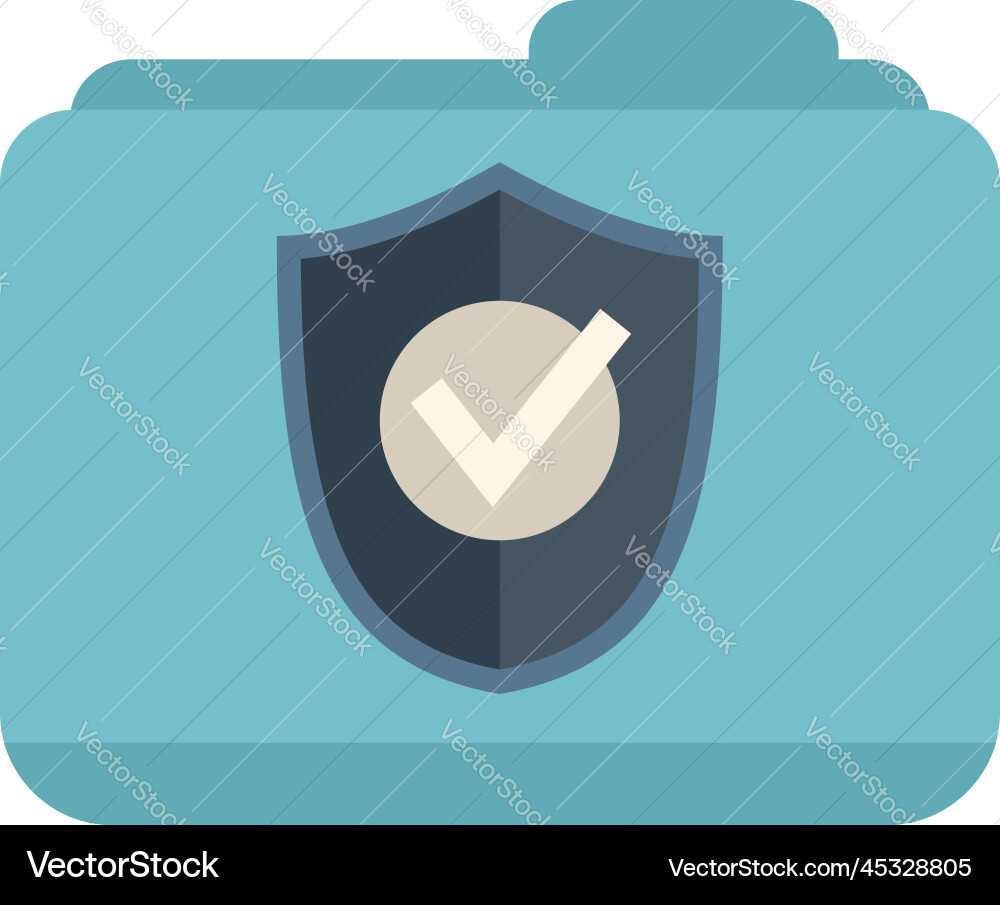 Folder privacy icon flat data security Vector Image