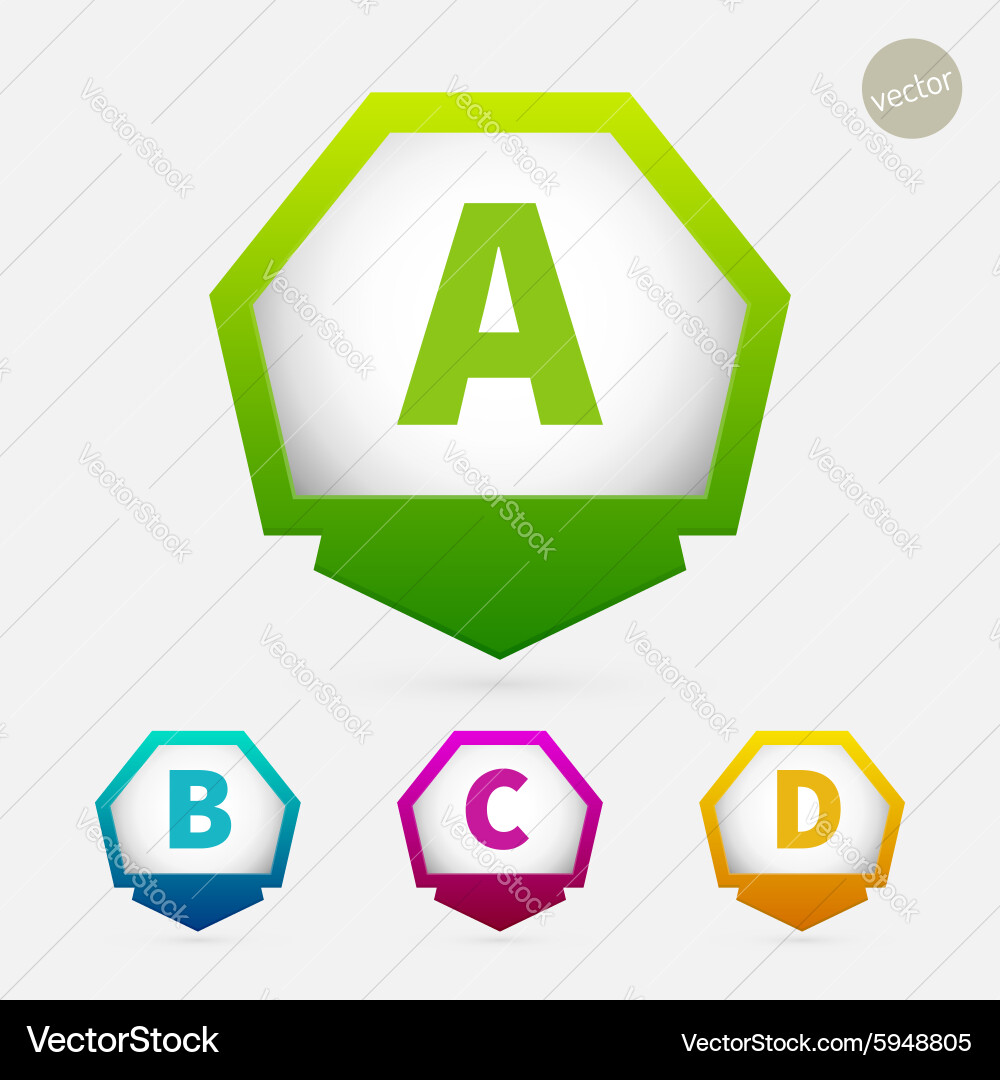 Hexagon pointer vector image