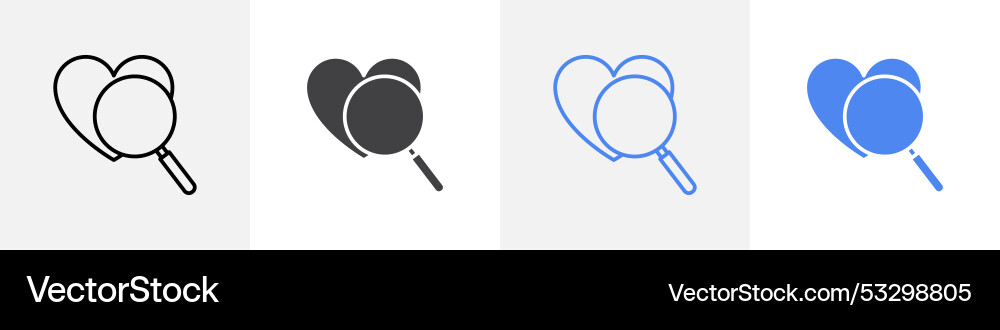 Like search icon set use for web ui or app Like search icon set use for web ui or app Vector Image