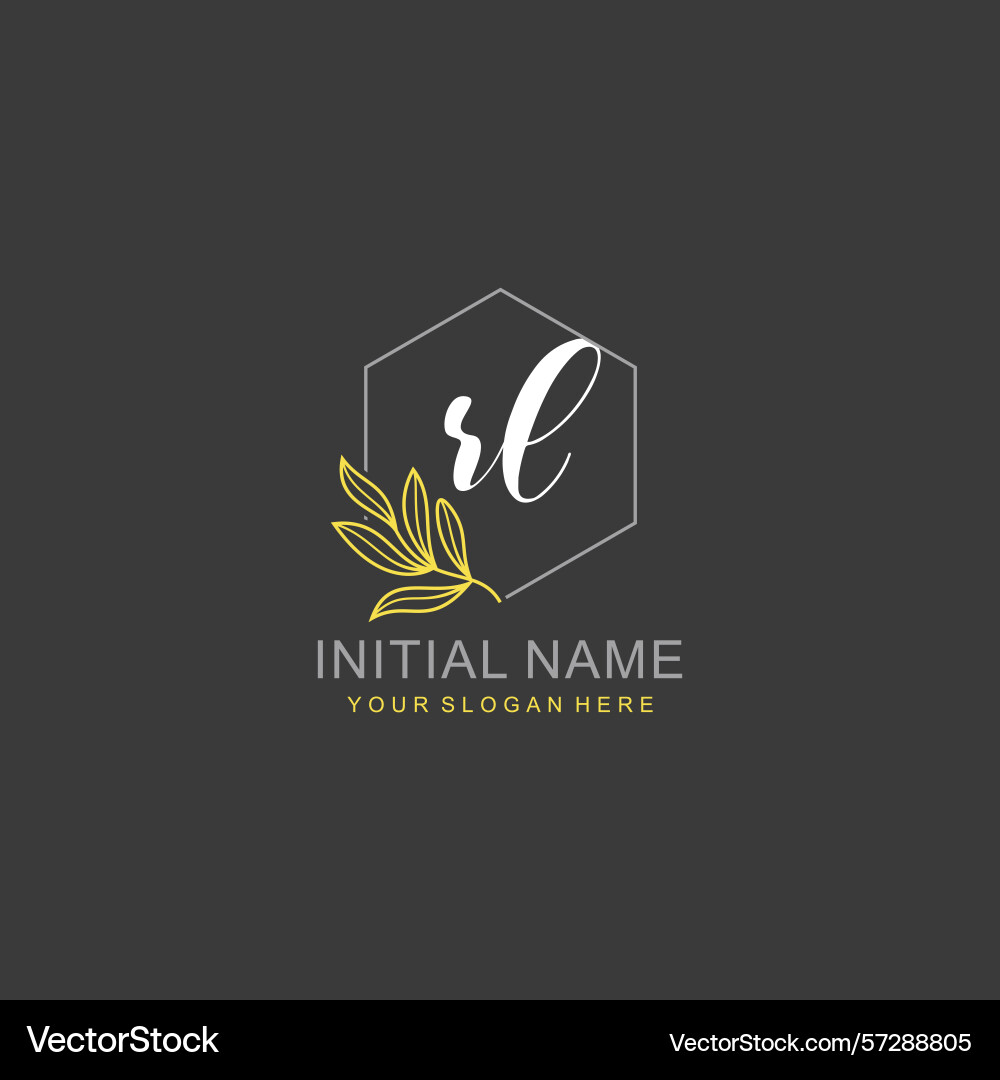 Rl initial logo templates with botanical elements Rl initial logo templates with botanical elements vector image