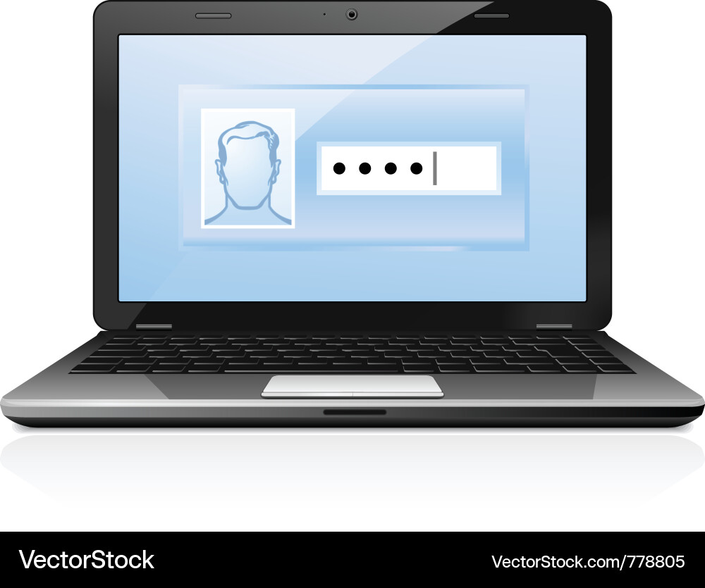 Secure Laptop with Form vector image