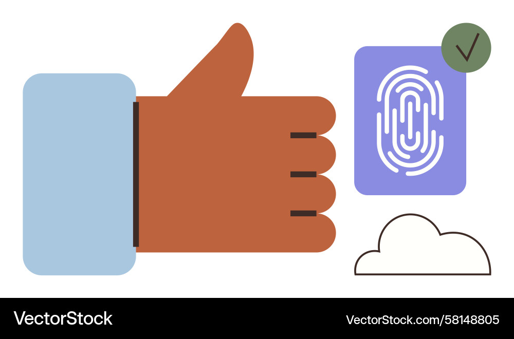 Security Approval - Fingerprint Authentication Vector Image
