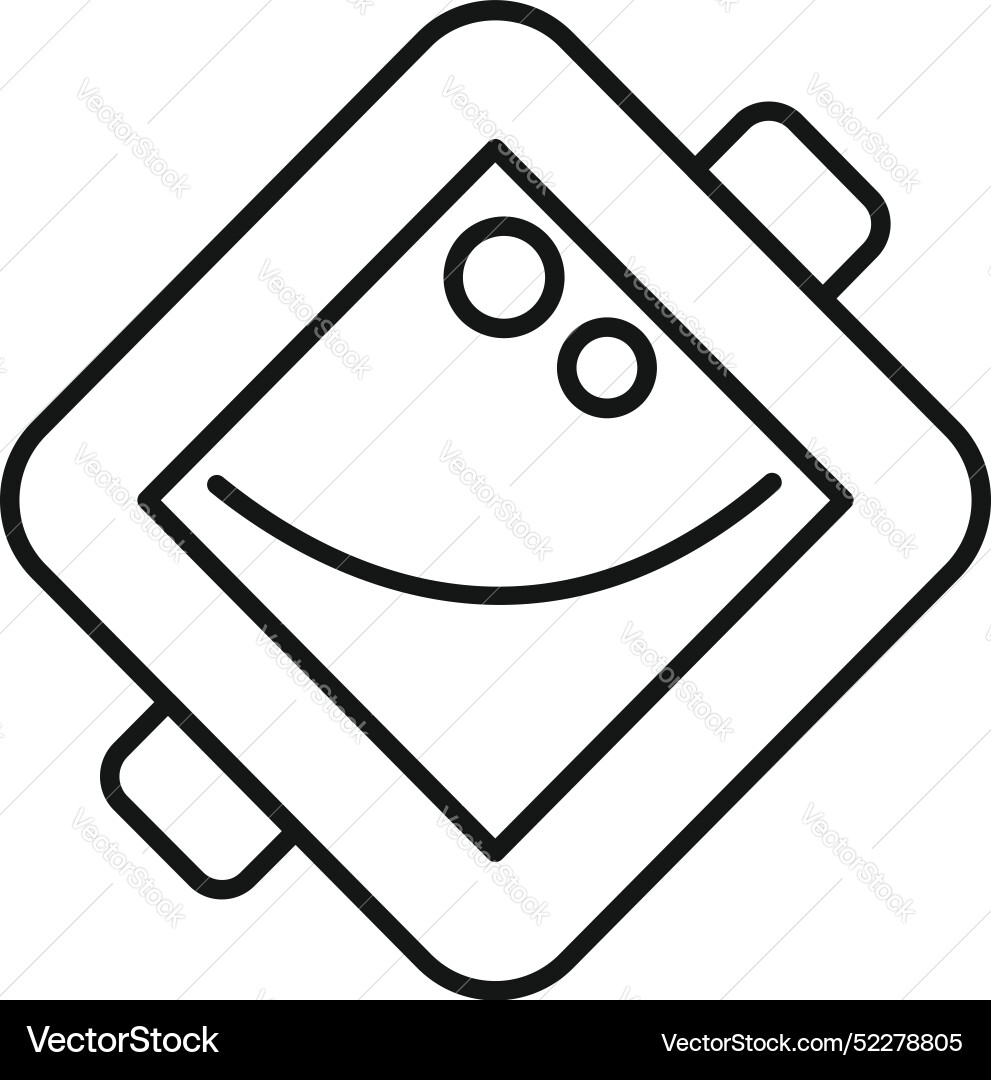 Smart watch showing user satisfaction with a smile Vector Image