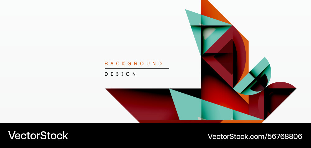 Abstract geometric design overlapping shapes vector image