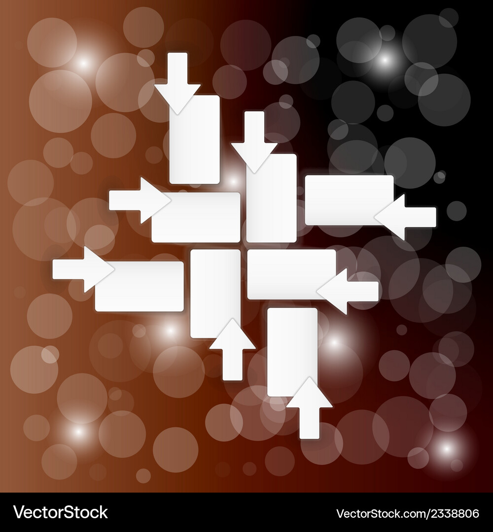 Background with blank paper blocks and arrows Vector Image