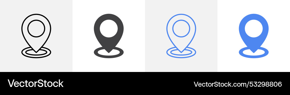 Location icon set use for web ui or app vector image