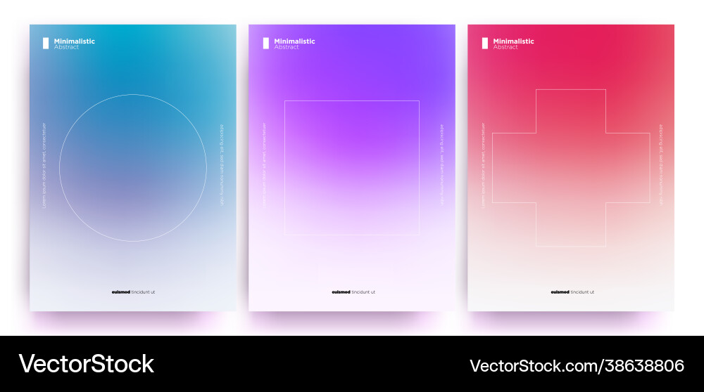 Minimalistic gradient background set for package vector image