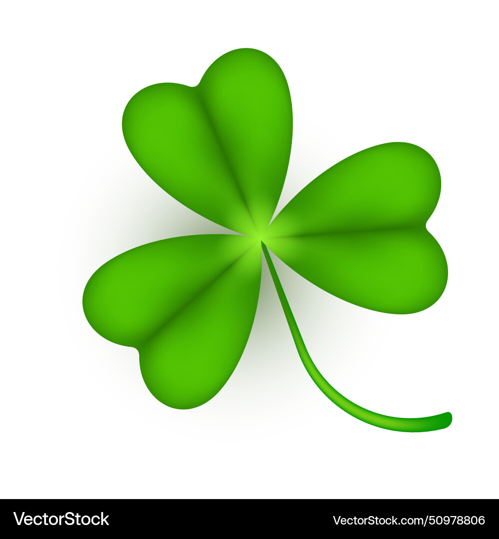 Realistic shamrock icon clover three leaves logo Realistic shamrock icon clover three leaves logo vector image