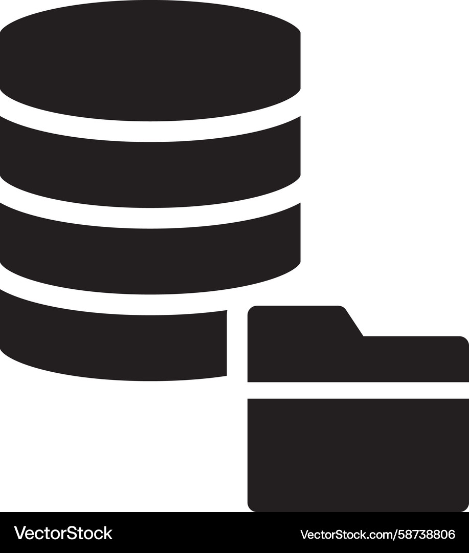 Server Folder Icon - Data Center Vector Image