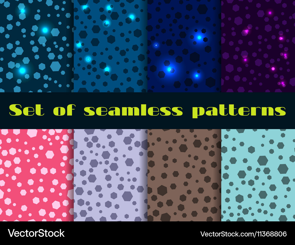 Set seamless pattern with shining sequins Vector Image