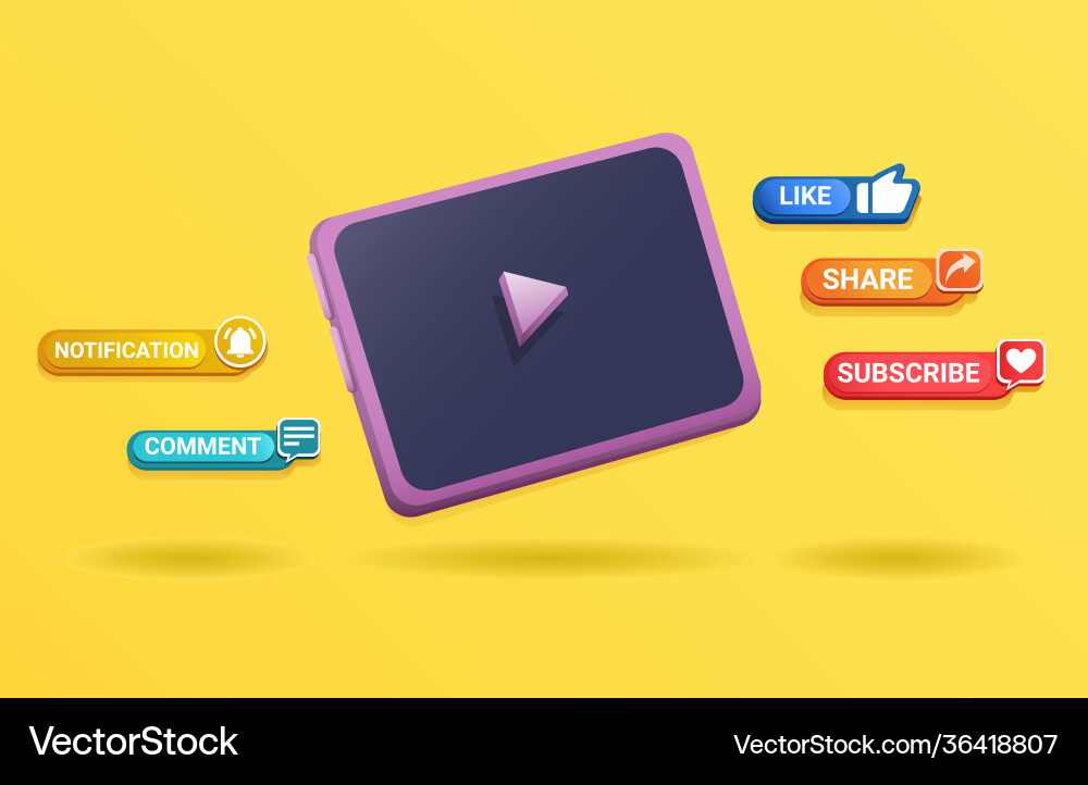 3d clay tablet device with pop up message subsribe 3d clay tablet device with pop up message subsribe vector image