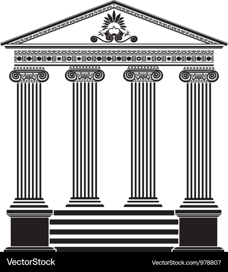 Alte griechische Tempel Vektorbild