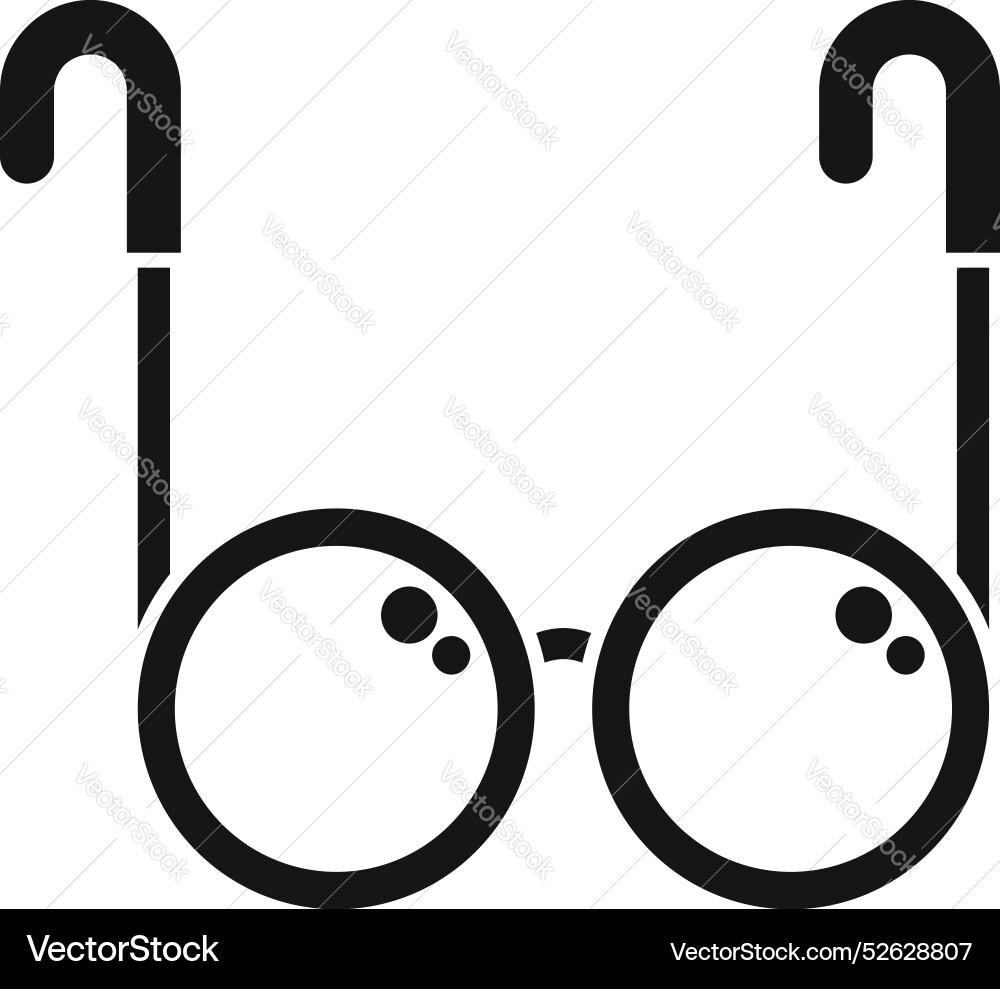 Black round glasses icon simple style Black round glasses icon simple style vector image