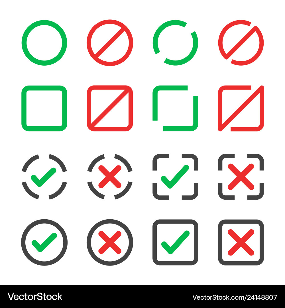 Checkbox icon set Checkbox icon set vector image