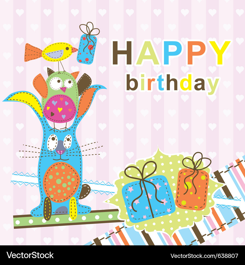 Cheerful Birthday Card Vector Image