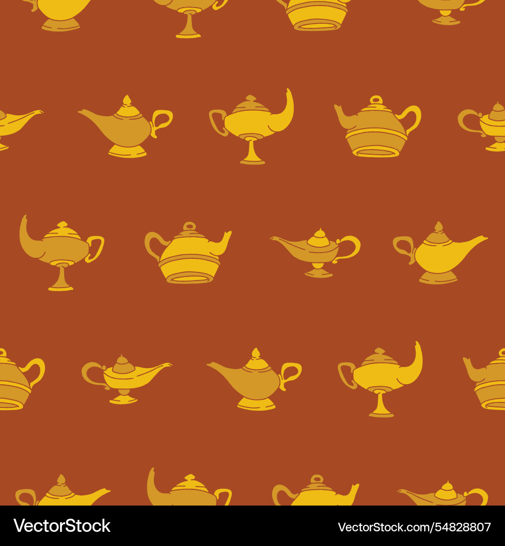 Collection of magic lamp seamless pattern Collection of magic lamp seamless pattern vector image