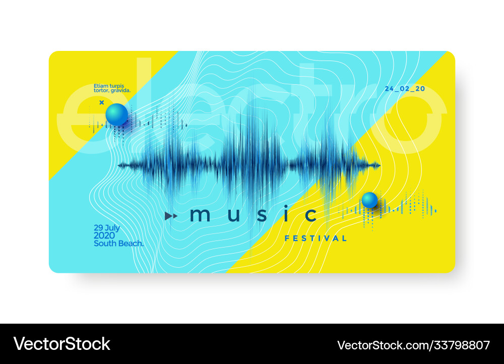 Electro Music Festival - Soundwave Flyer Vektorbild
