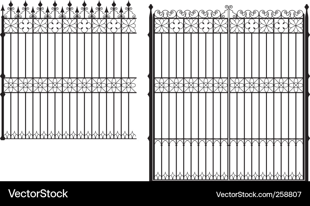 Gate and fences Royalty Free Vector Image - VectorStock