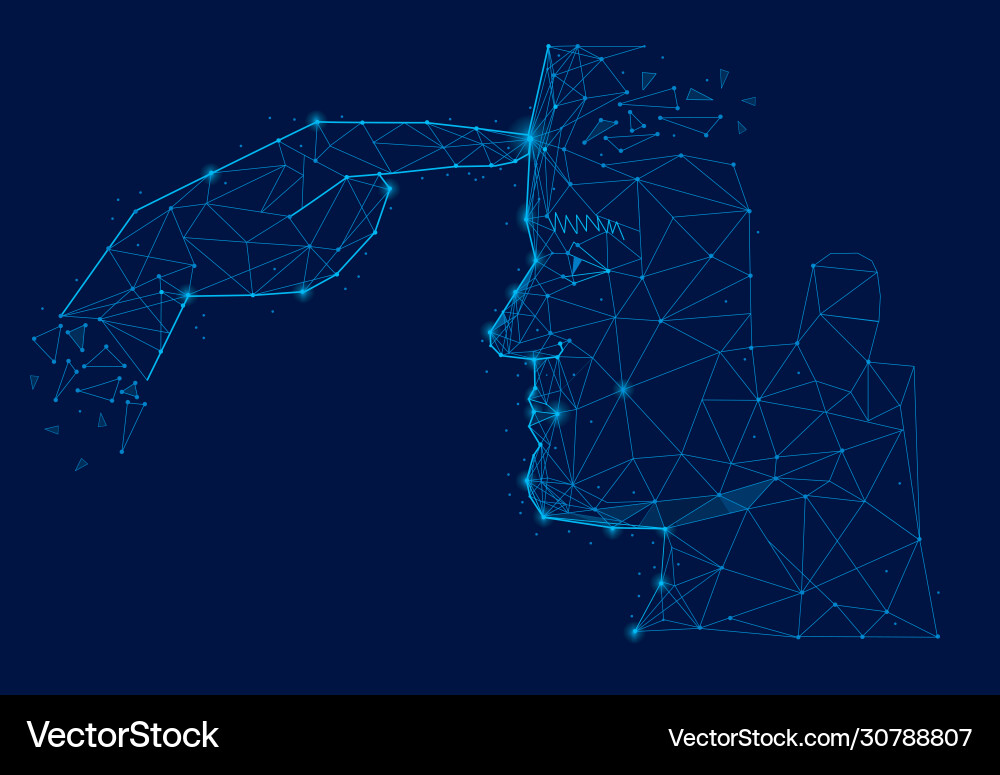 Human head with idea mark form lines triangles Human head with idea mark form lines triangles vector image