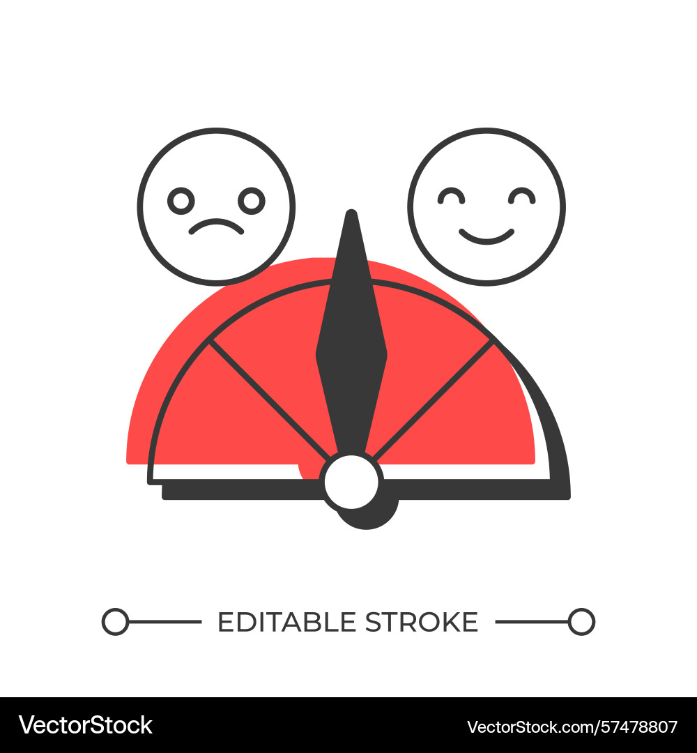 Satisfaction meter offset shadow line icon Vector Image