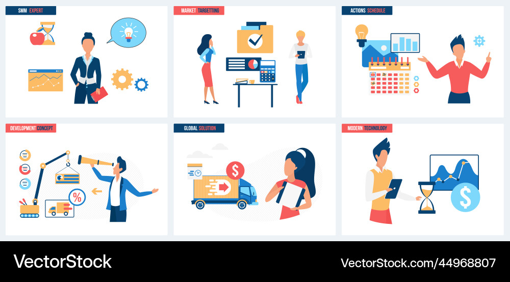 SMM & Marketing Strategy Services Vector Image