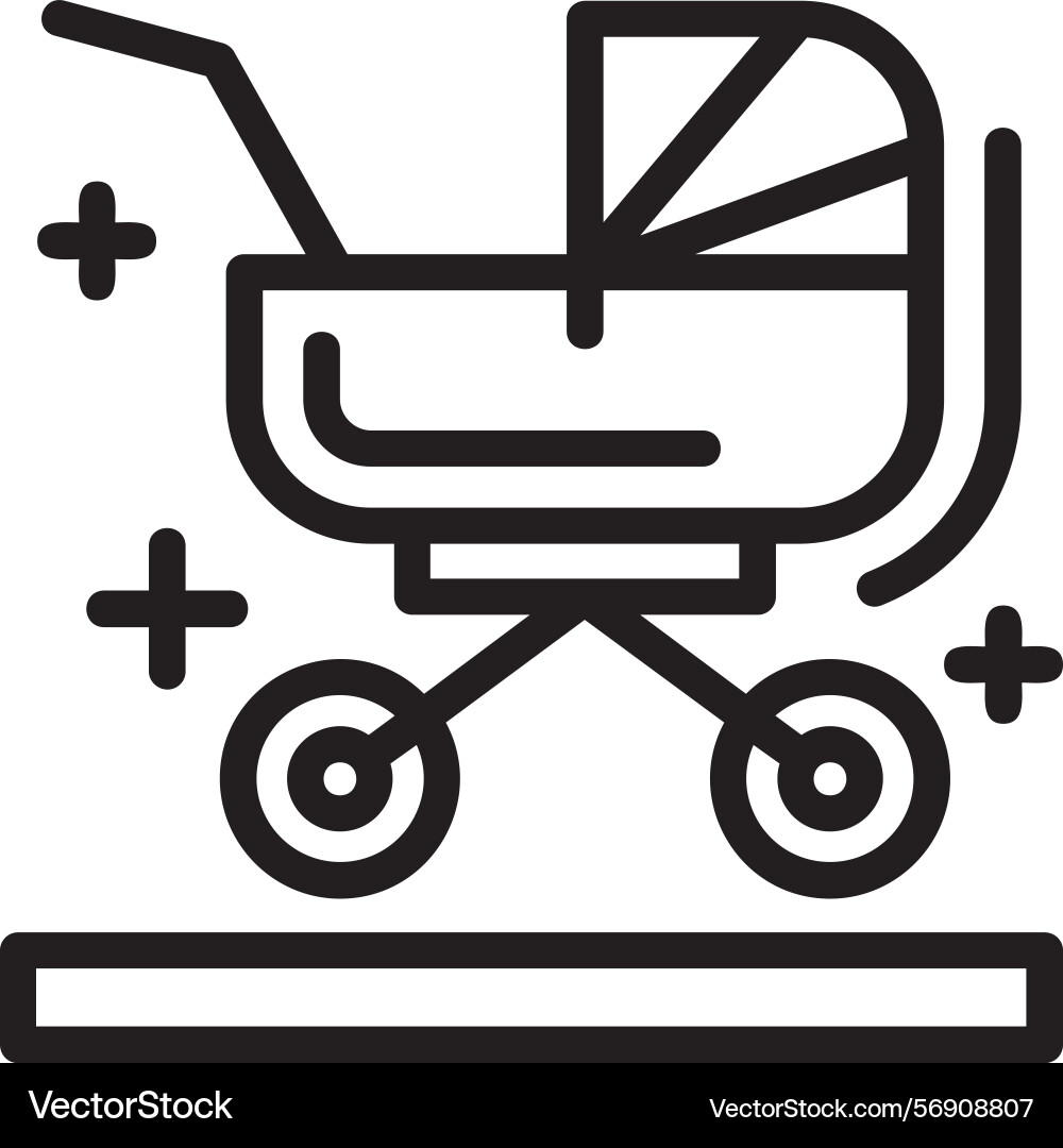 Stroller linear style icon design Vector Image