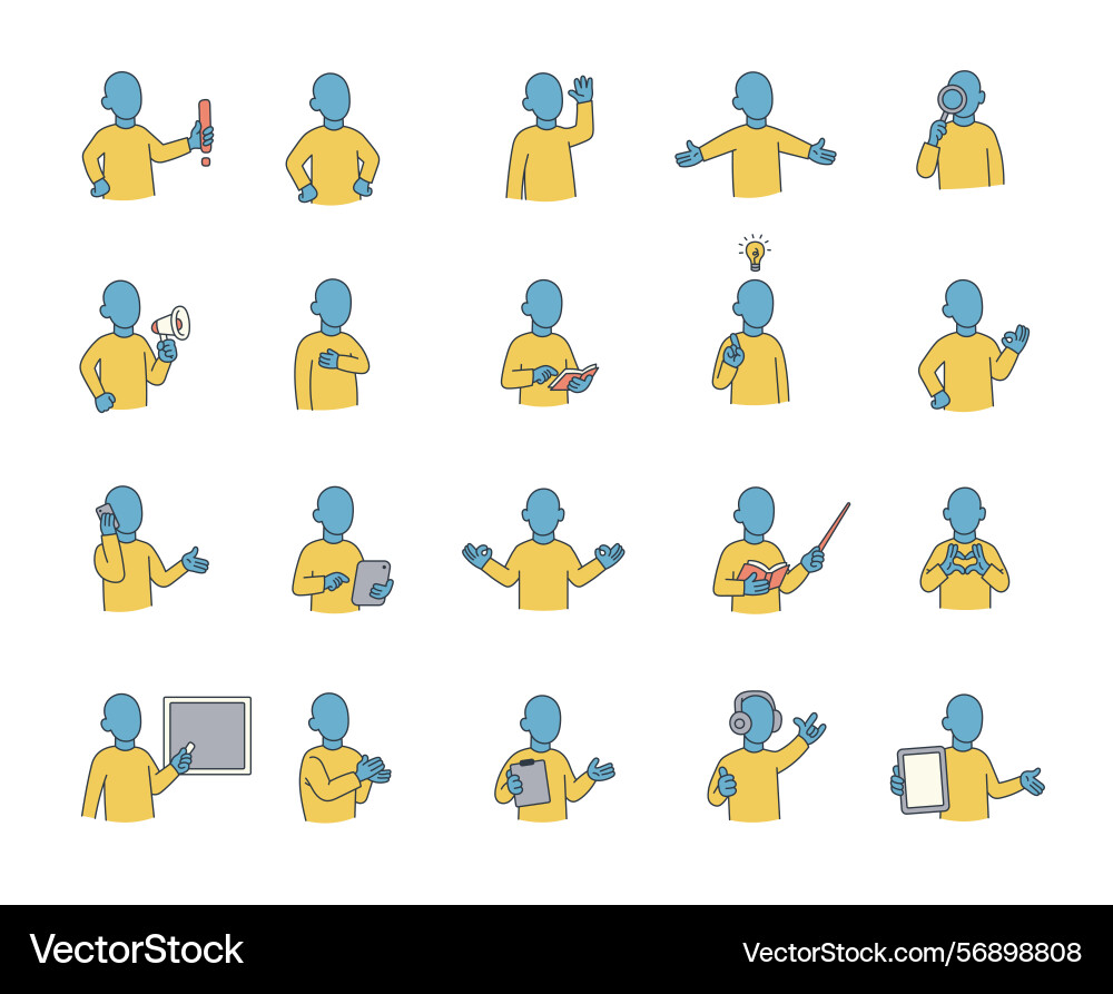 Abstract guide character set Abstract guide character set vector image
