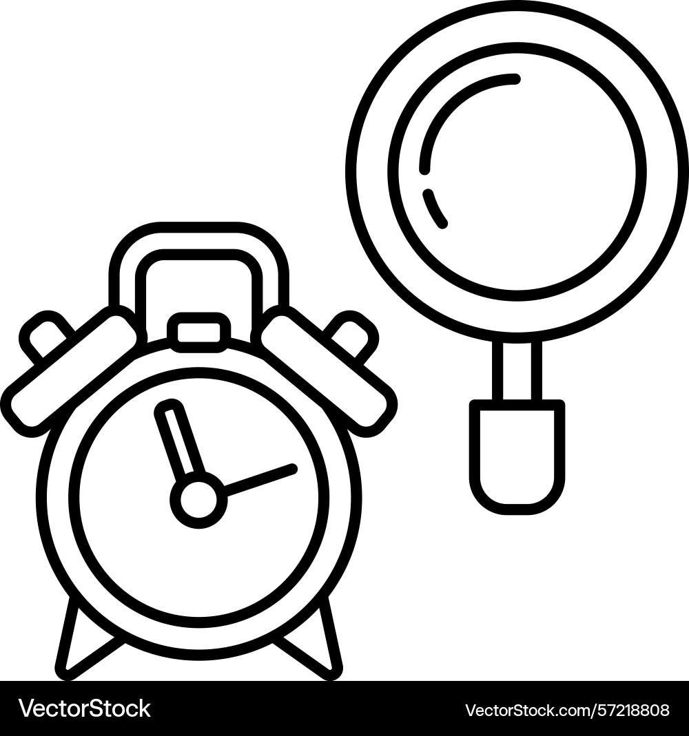 Alarm clock with a handle sits next Alarm clock with a handle sits next vector image