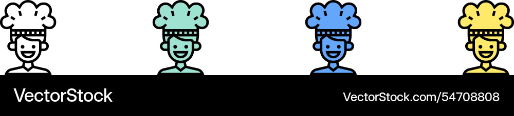 Chefhut Ikone grün blau und gelb Stil Chefhut Ikone grün blau und gelb Stil vektorbild
