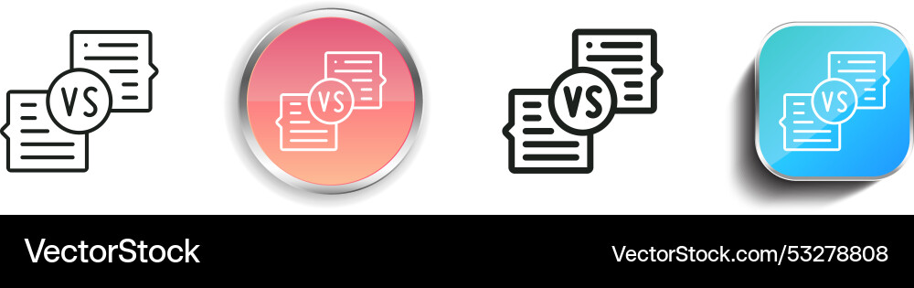 Debate icon thin linear regular and button style Vector Image