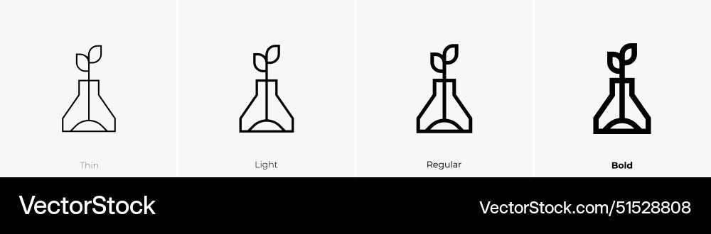 Flask icon thin light regular and bold style Flask icon thin light regular and bold style vector image