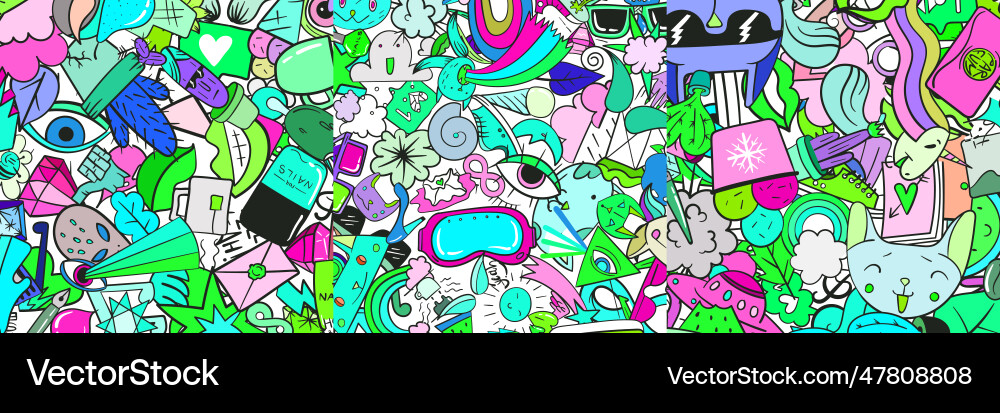 Set of three random elements background including vector image