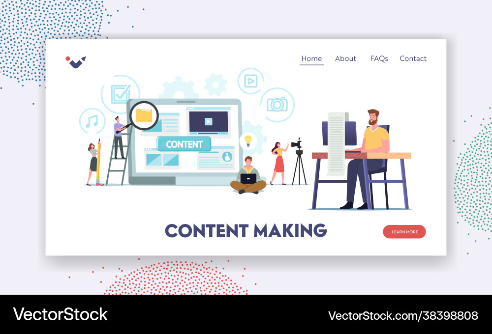 Tiny characters creating content copywriting Tiny characters creating content copywriting vector image