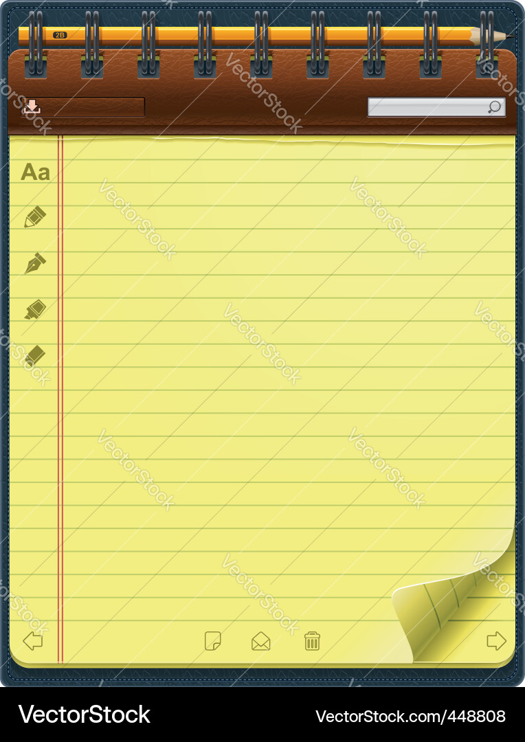 Vertical Notepad Template Vector Image