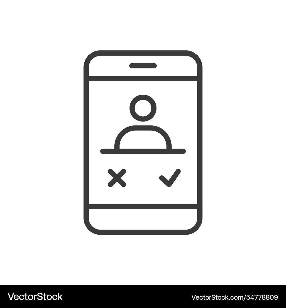 Accept or reject a call icon in line design Accept or reject a call icon in line design vector image