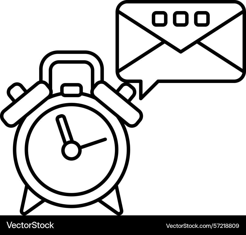Alarm clock with a envelope on top Alarm clock with a envelope on top vector image