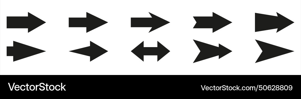 Arrow icons set collection simple big Arrow icons set collection simple big Vector Image
