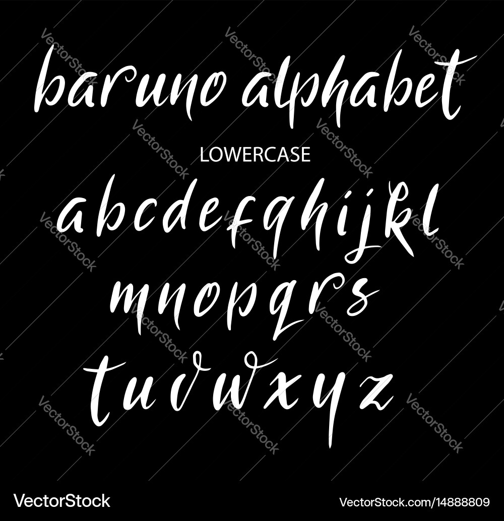 Baruno Script Alphabet vector image