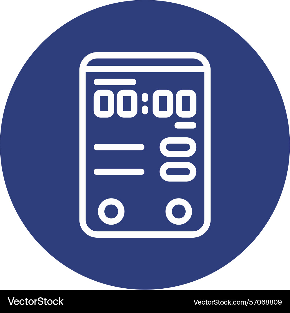 Clock line circle style icon design Vector Image