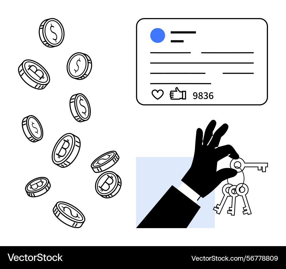 Digital assets concept with blockchain coins Digital assets concept with blockchain coins vector image